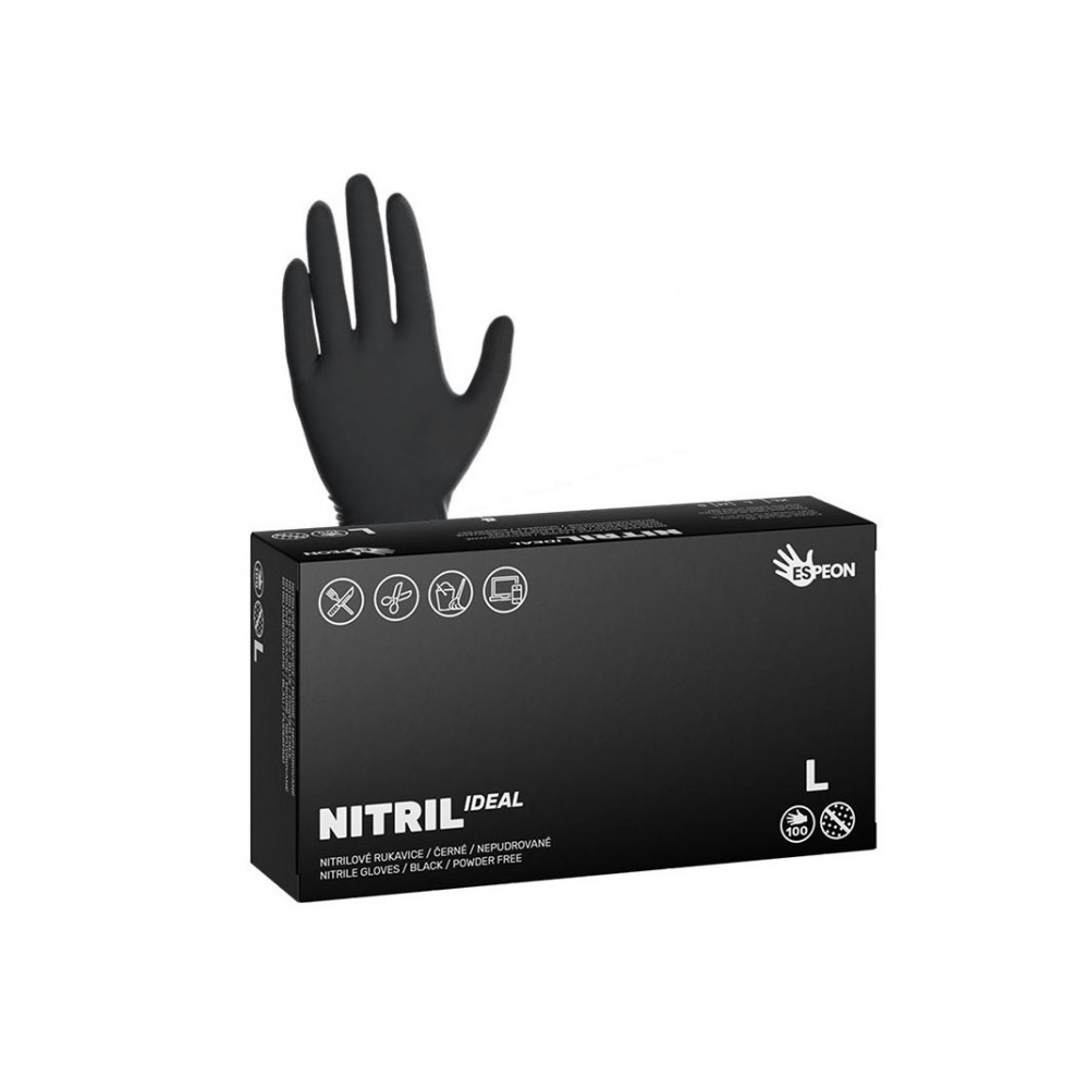NITRIL STRONG3 100pcs, powder-free, black, 5.0g - Nitrile gloves